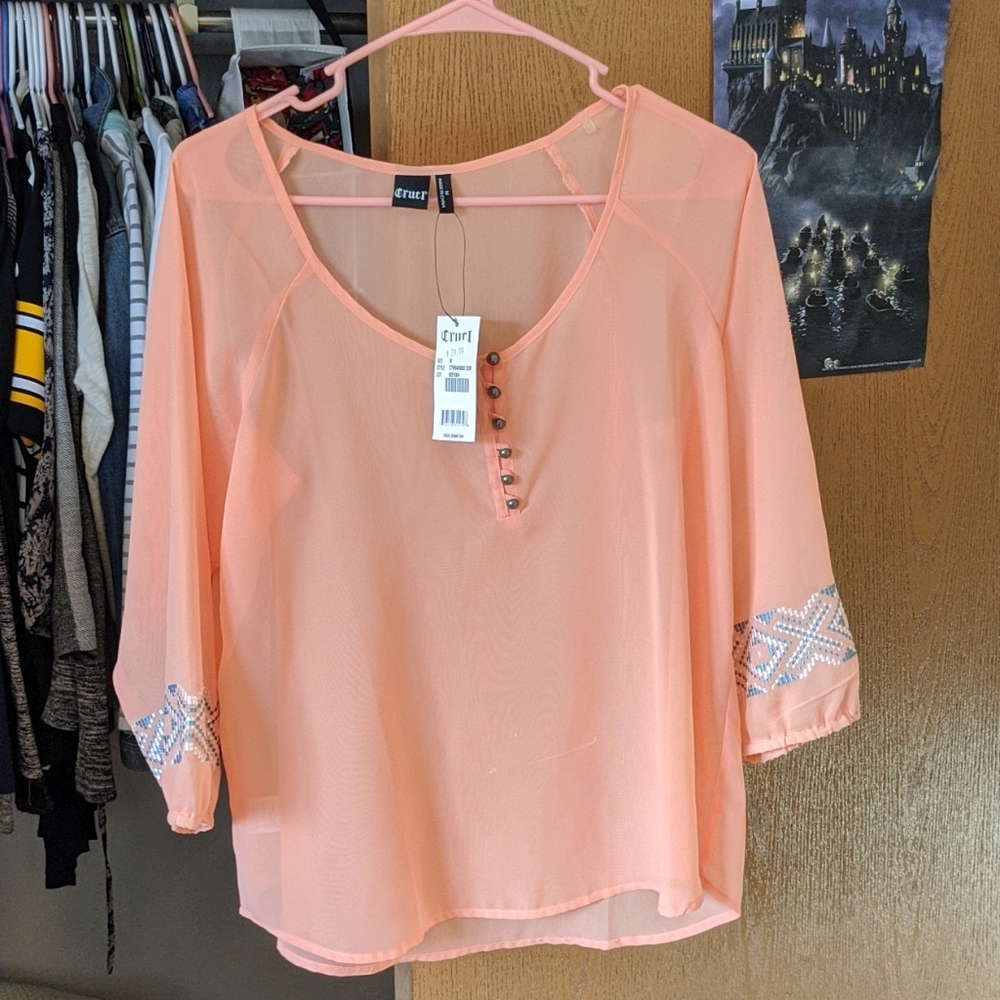 Sheer Cruel blouse size M